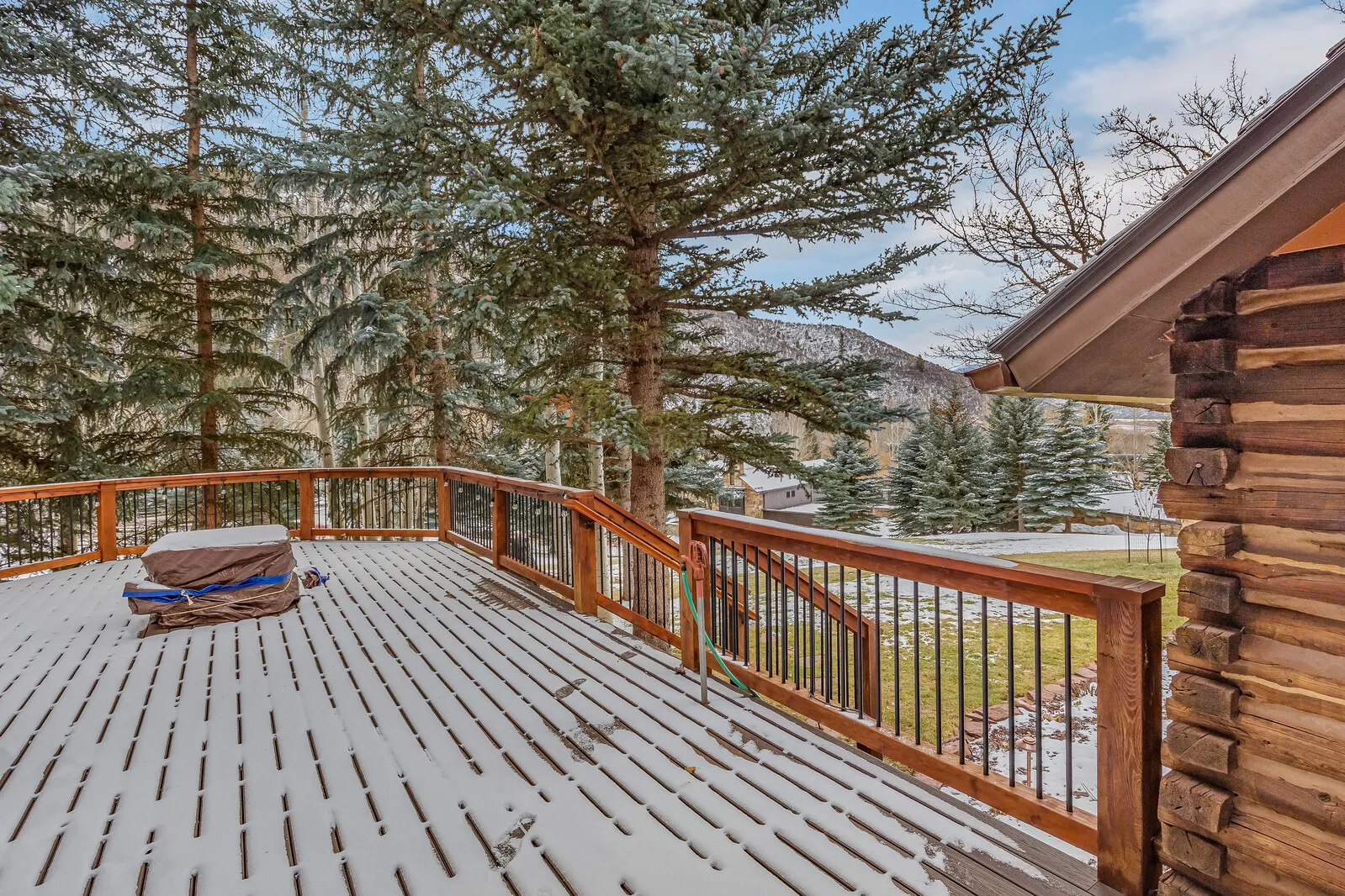 First snow on the deck